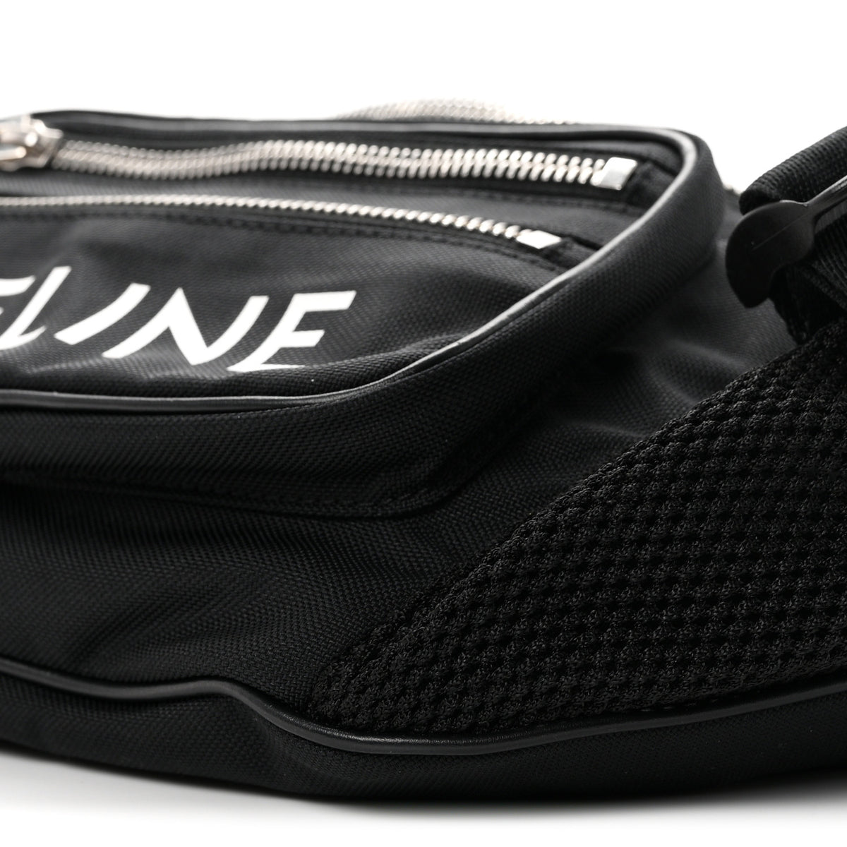 Cotton Gabardine Logo Print Trekking Belt Bag Black