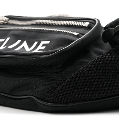 Celine Cotton Gabardine Logo Print Trekking Belt Bag Black 8 of 8