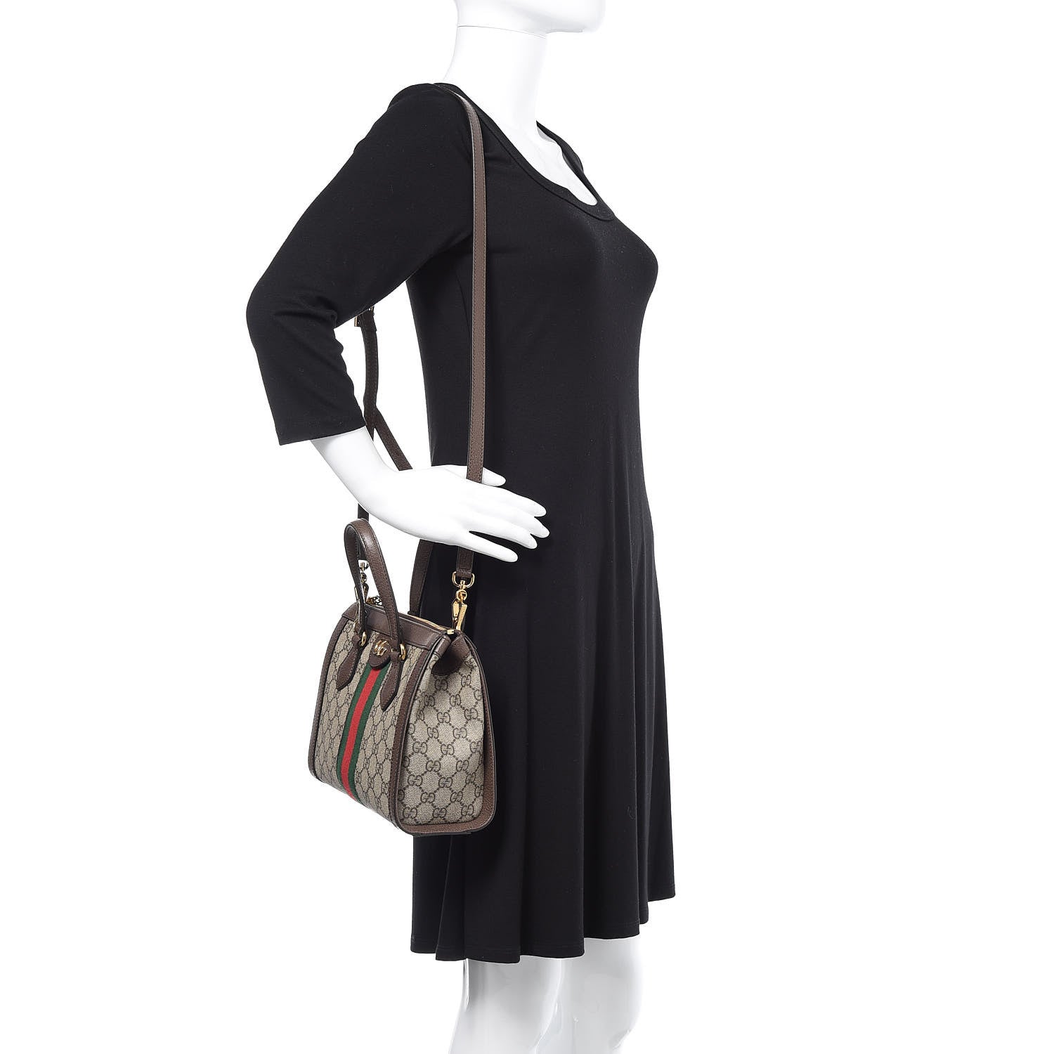 Gucci GG Supreme Monogram Small Ophidia Tote Bag Brown 2 of 10