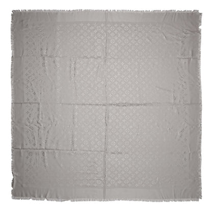 Louis Vuitton Silk Wool Monogram Shawl Greige 1 of 4