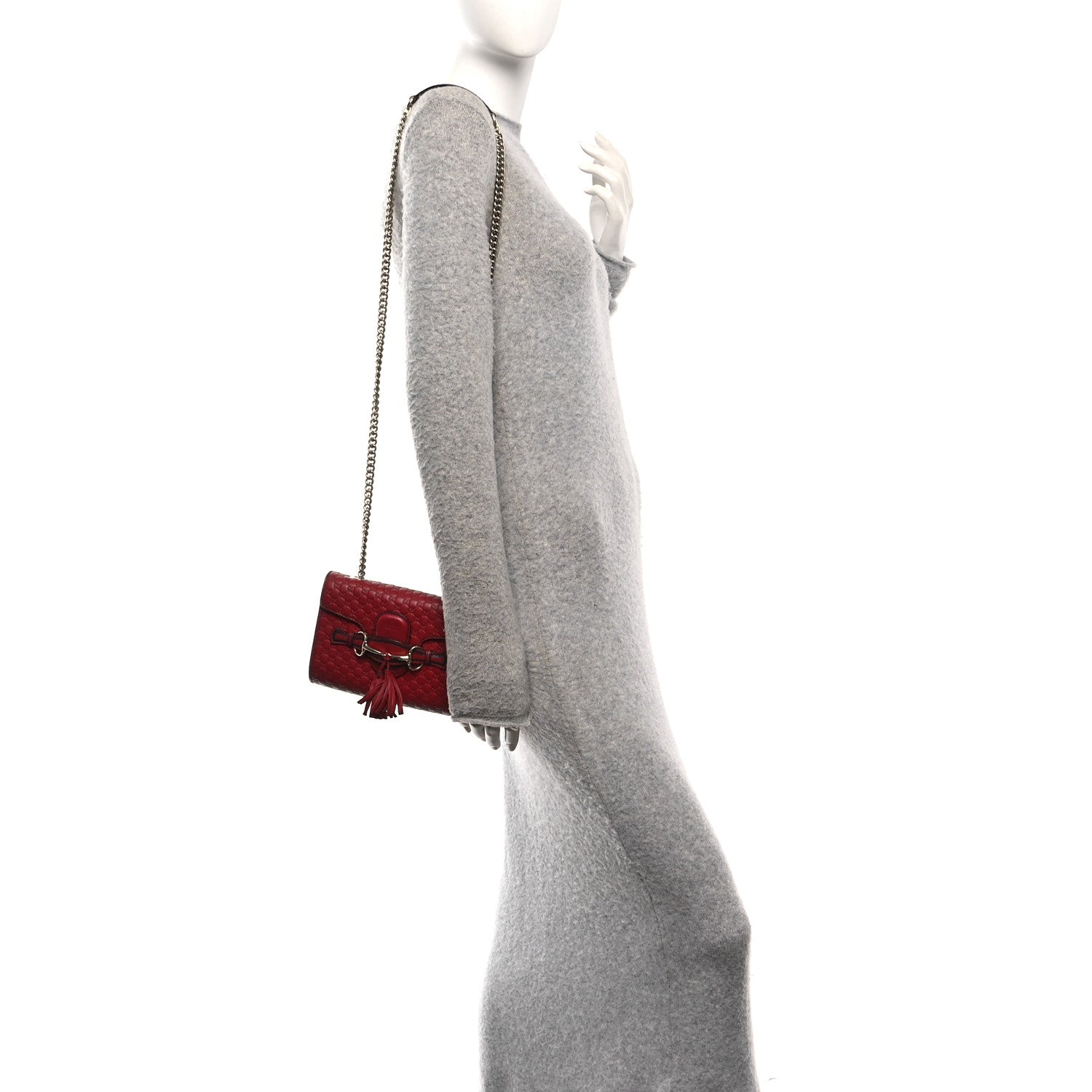 Gucci Soft Microguccissima Mini Emily Chain Shoulder Bag Rosso 2 of 10