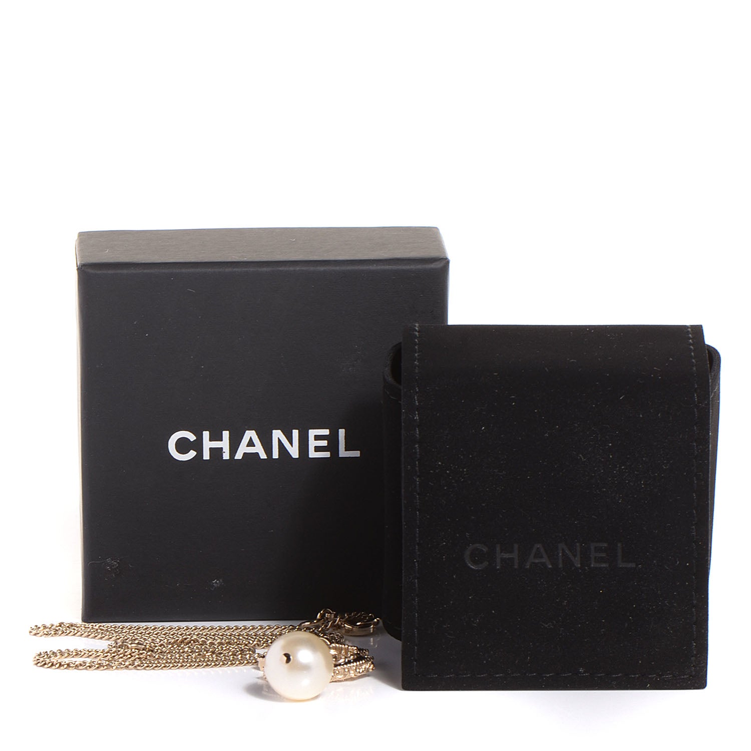 Chanel Enamel CC Pearl Drop Necklace Gold 4 of 4