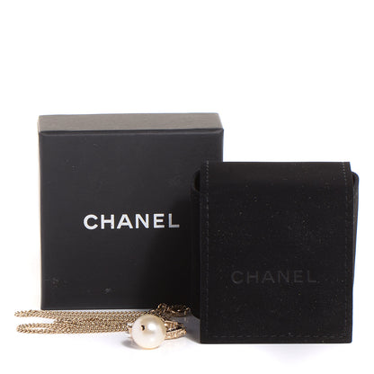 Chanel Enamel CC Pearl Drop Necklace Gold 4 of 4