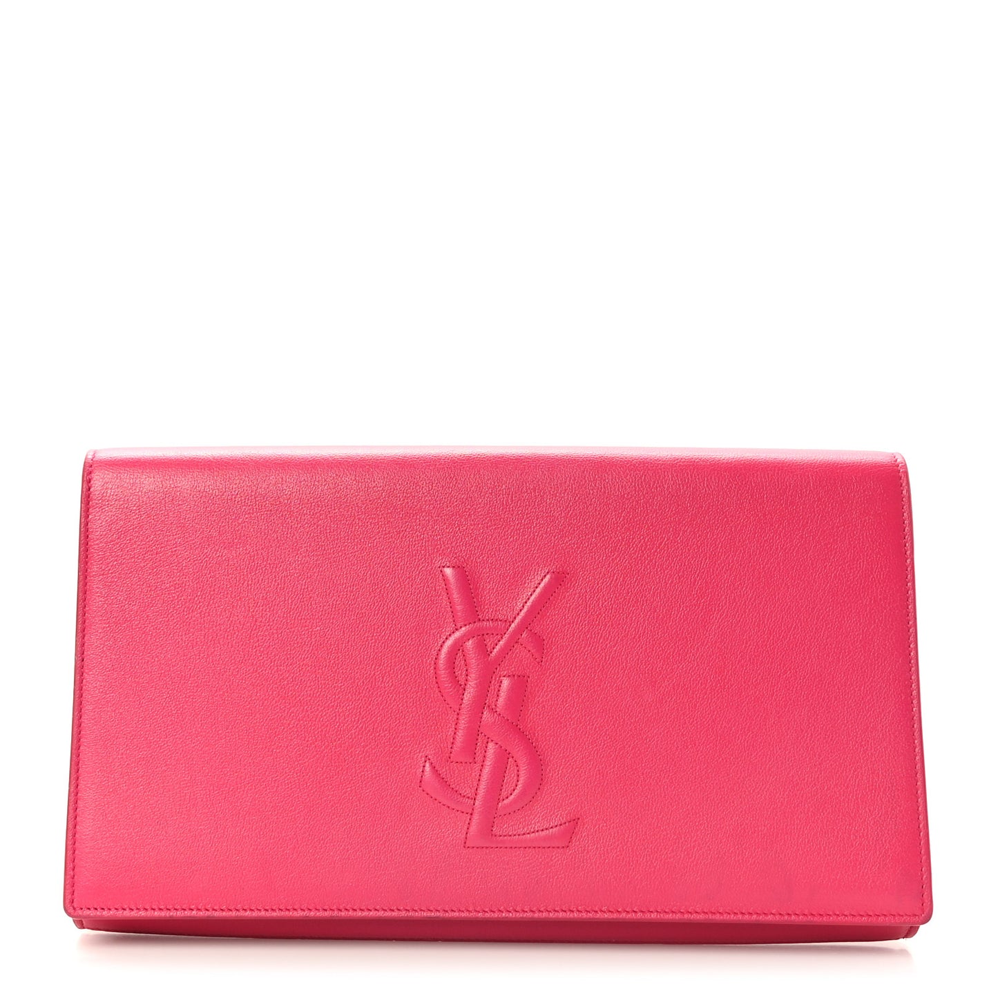 Calfskin Monogram Large Belle De Jour Clutch Lipstick Fuchsia