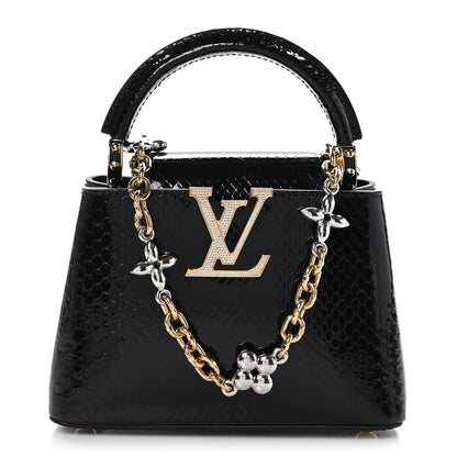 Louis Vuitton Snakeskin Flower Chain Capucines Mini Black 1 of 9