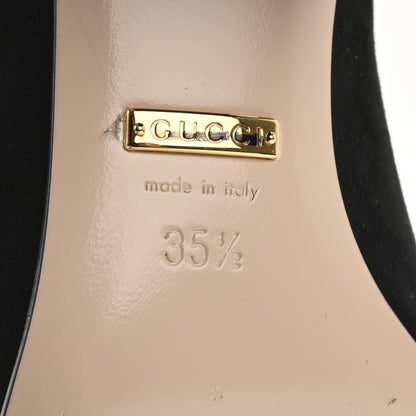 Gucci Kid Scamosciato Pearly GG Marmont Fringe 50mm Loafer Pumps 35.5 Black 8 of 12