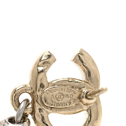 Chanel Ruthenium Crystal CC Star Moon Earrings Grey Gold 4 of 4