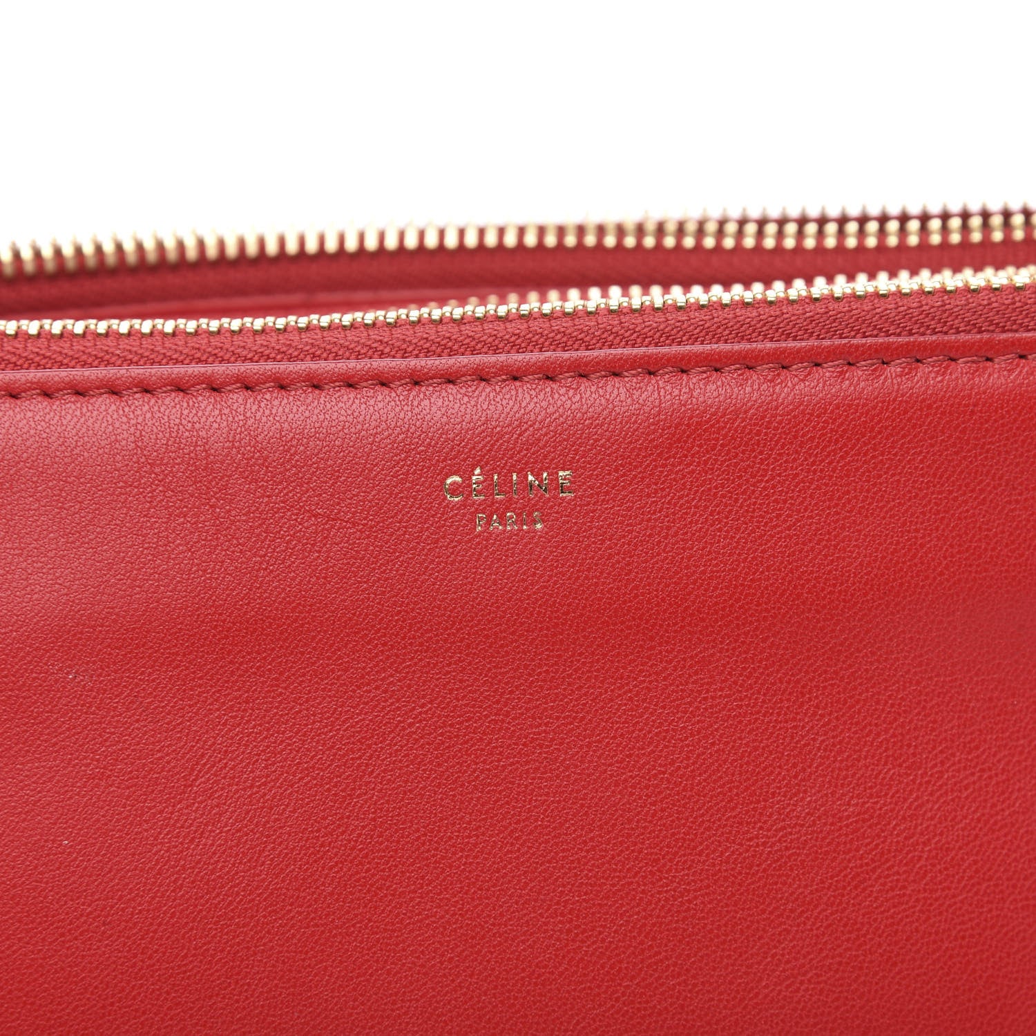 Celine Lambskin Small Trio Crossbody Bag Red 9 of 12