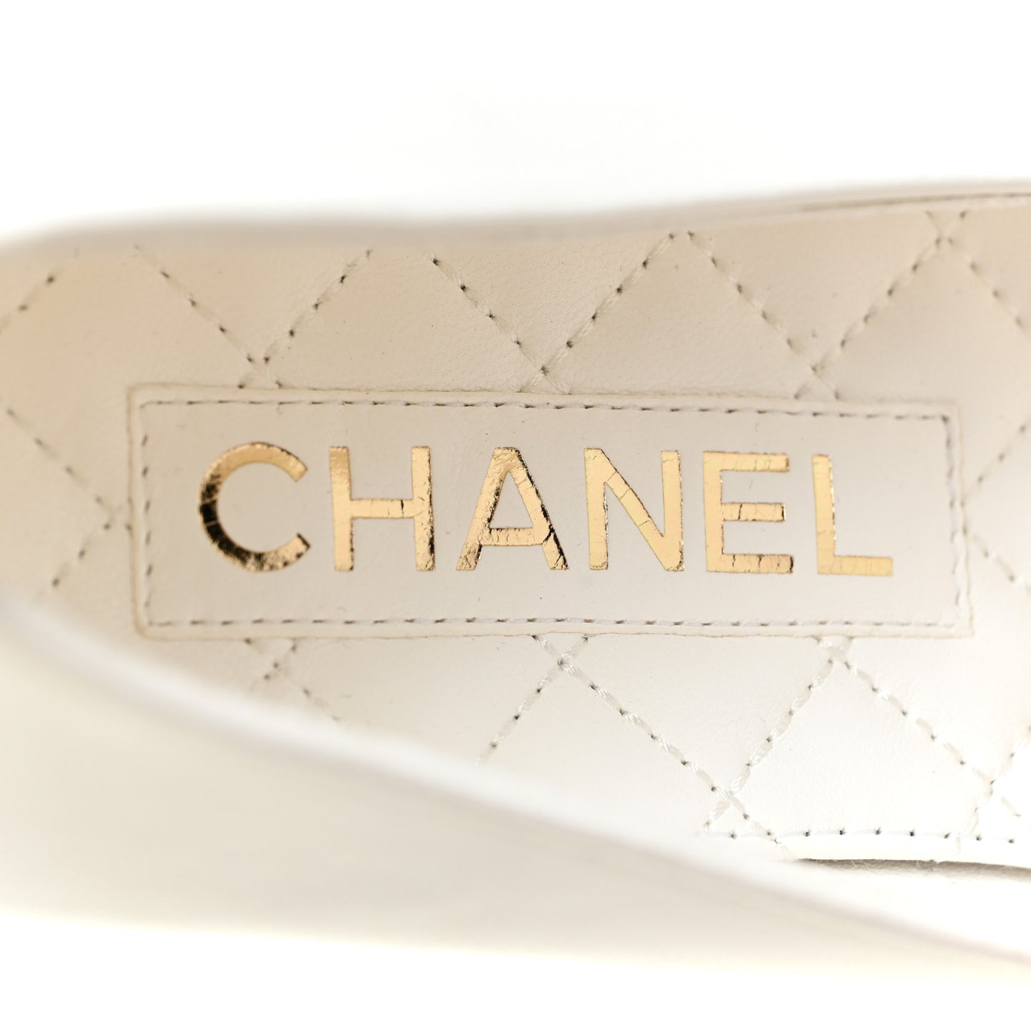 Lambskin Patent Calfskin Cap Toe Ankle Chain Ballerina Flats 37.5 White Black