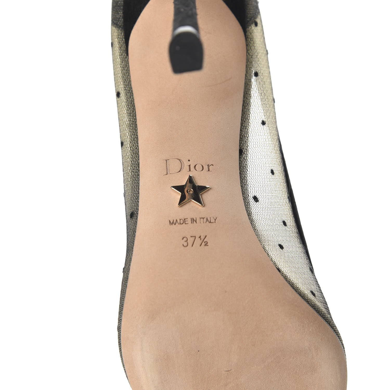 Christian Dior Mesh Plumetis Tulle D-Moi Pumps 37.5 Black 6 of 9