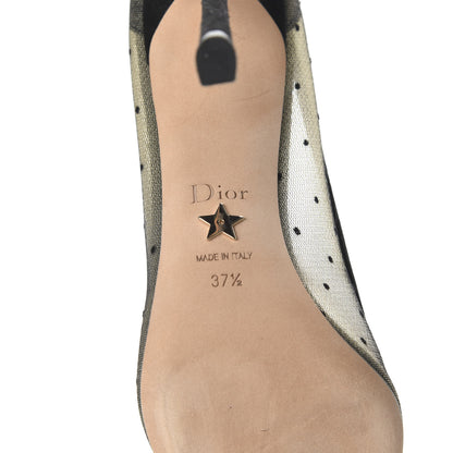 Christian Dior Mesh Plumetis Tulle D-Moi Pumps 37.5 Black 6 of 9