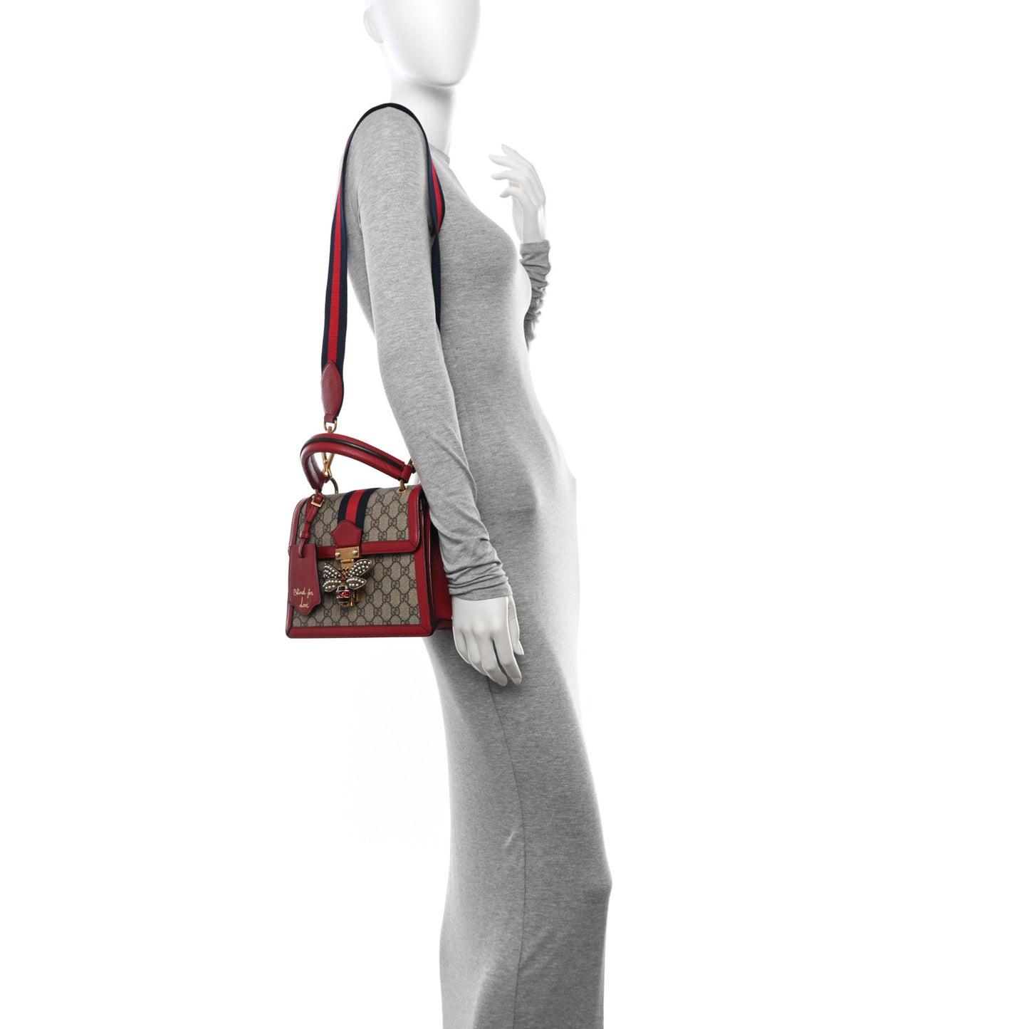 GG Supreme Monogram Small Queen Margaret Top Handle Bag Red