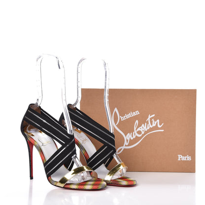 Christian Louboutin Specchio Pira Res Techno Elastagram 100 Sandals 39 Version Black 8 of 8