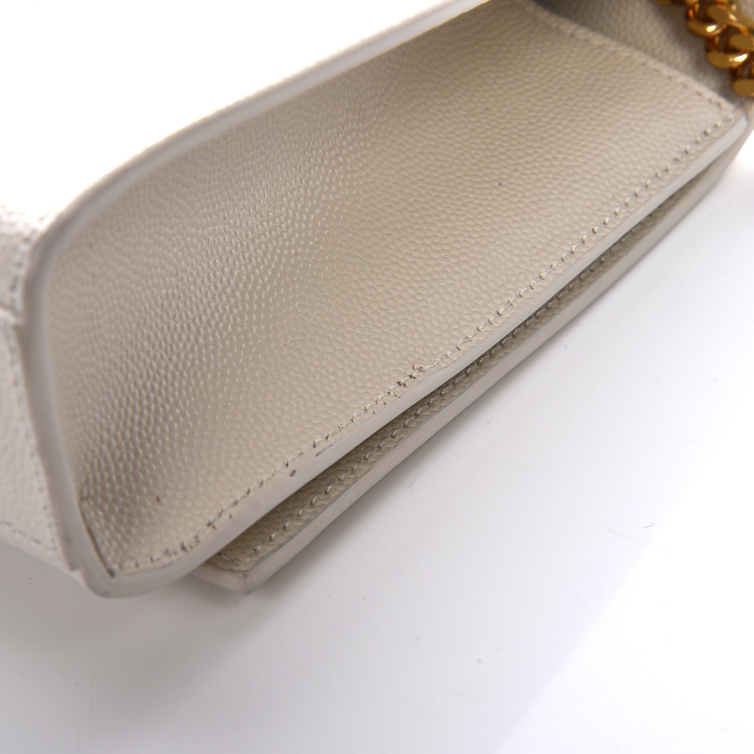 Saint Laurent Grain De Poudre Medium Classic Monogram Kate Satchel Dove White 12 of 13
