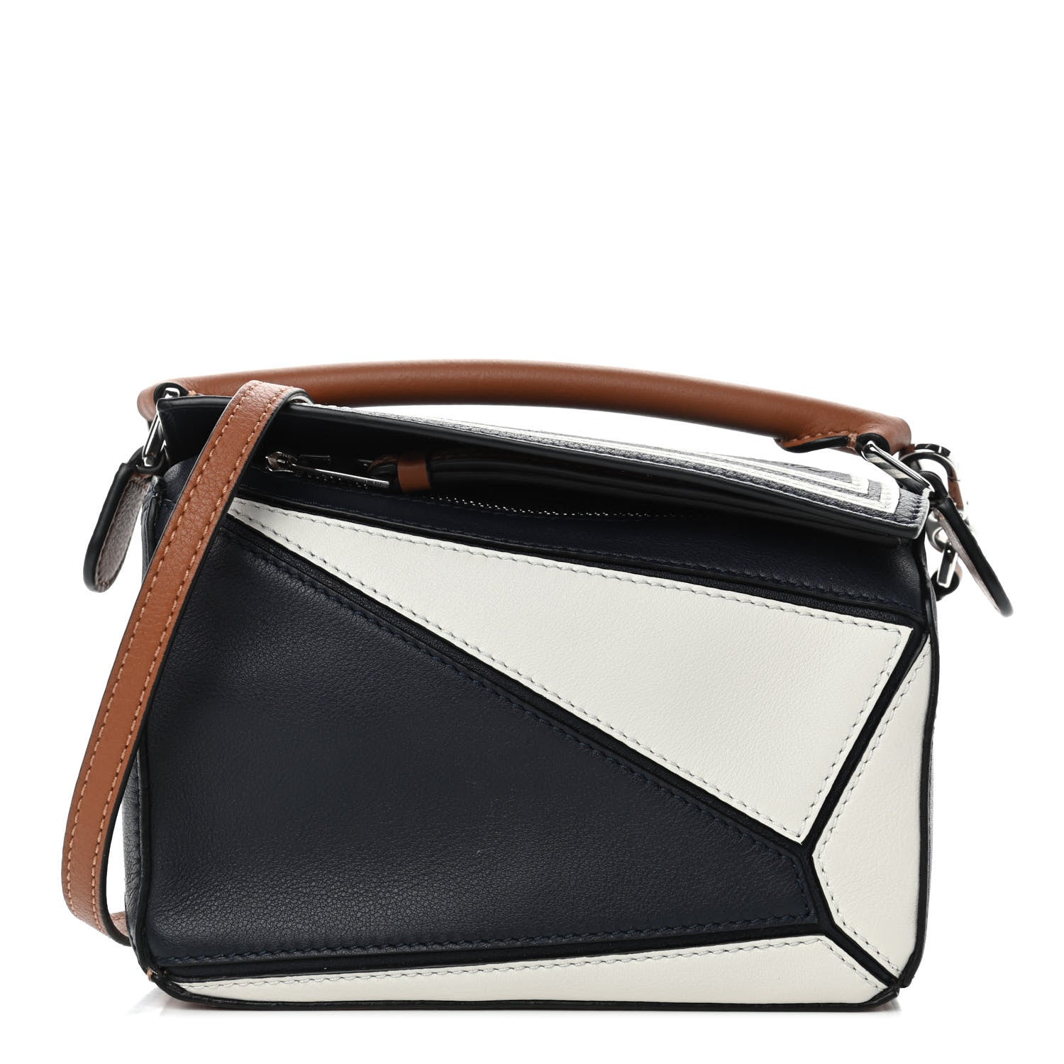 Loewe Calfskin Mini Puzzle Bag Deep Blue Soft White 1 of 5