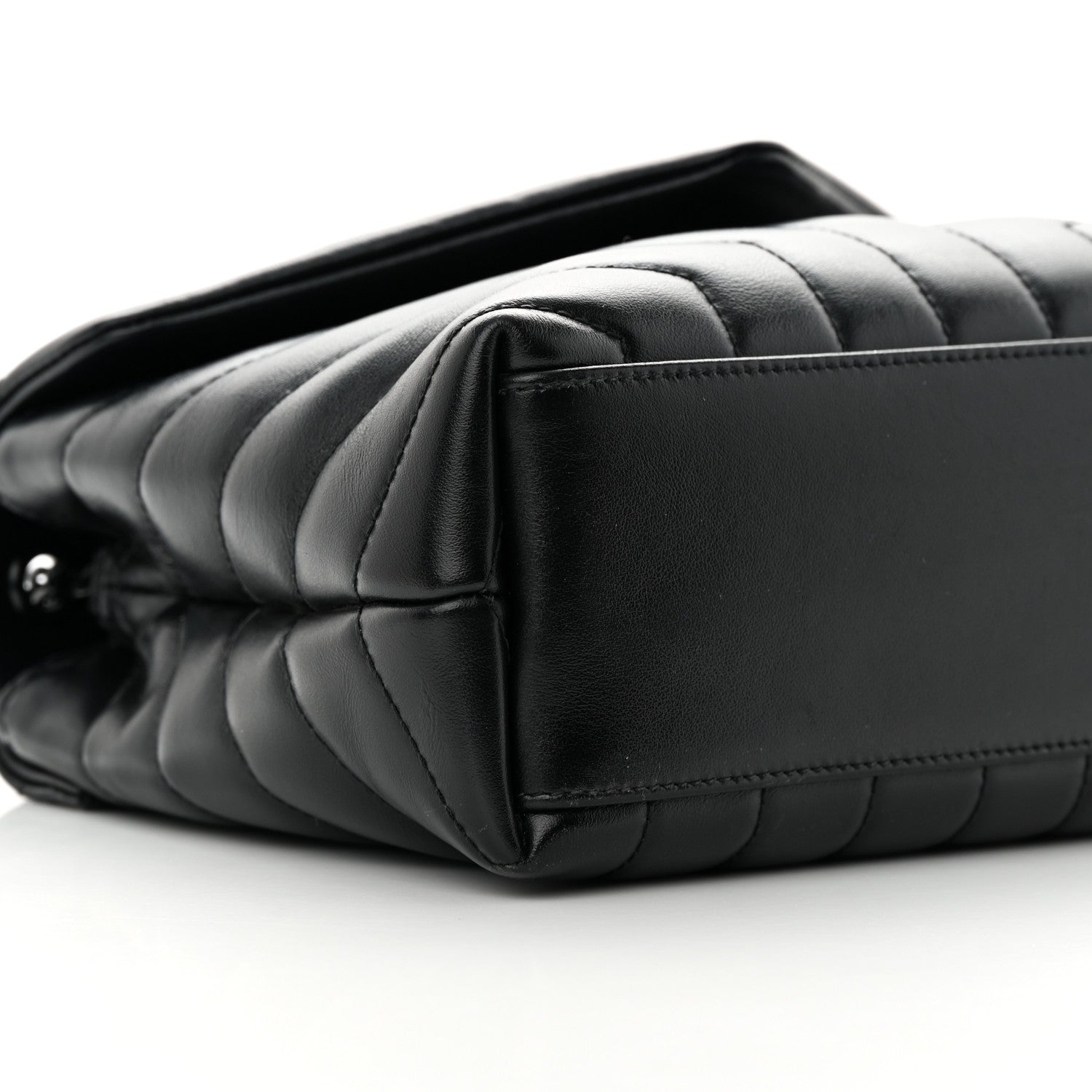 Saint Laurent Calfskin Y Quilted Monogram Monochrome Small Loulou Chain Satchel Black 9 of 15