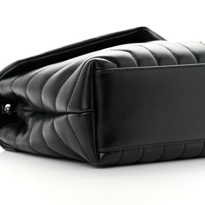 Saint Laurent Calfskin Y Quilted Monogram Monochrome Small Loulou Chain Satchel Black 9 of 15