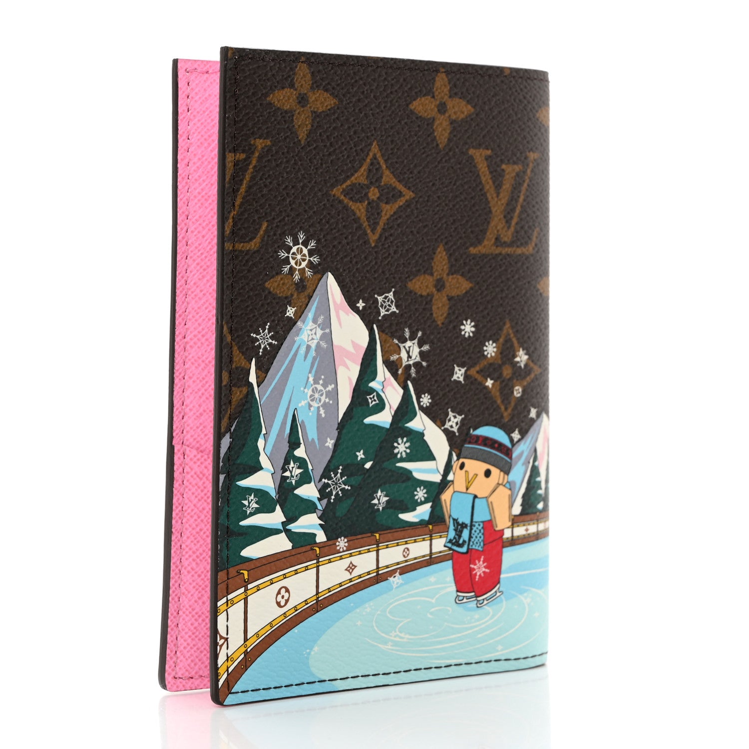 Louis Vuitton Monogram 2023 Christmas Animation Alpine Passport Cover Pink 3 of 7