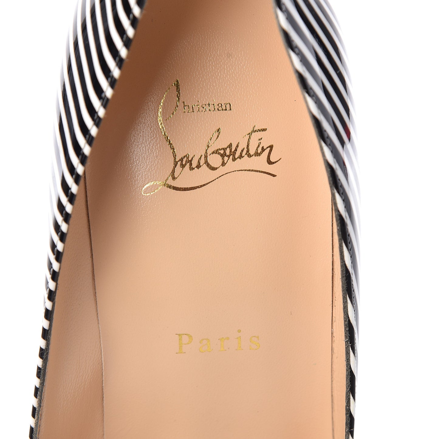 Patent Stripes Decollete 554 100 Pumps 40.5 Black White