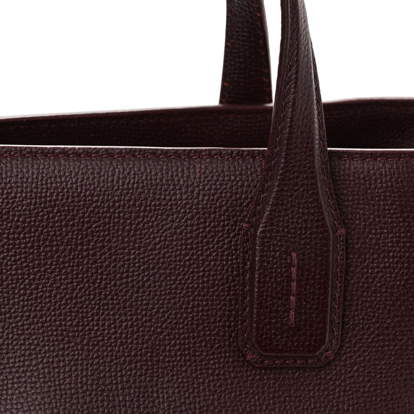Grainy Calfskin House Check Medium Banner Tote Mahogany Red