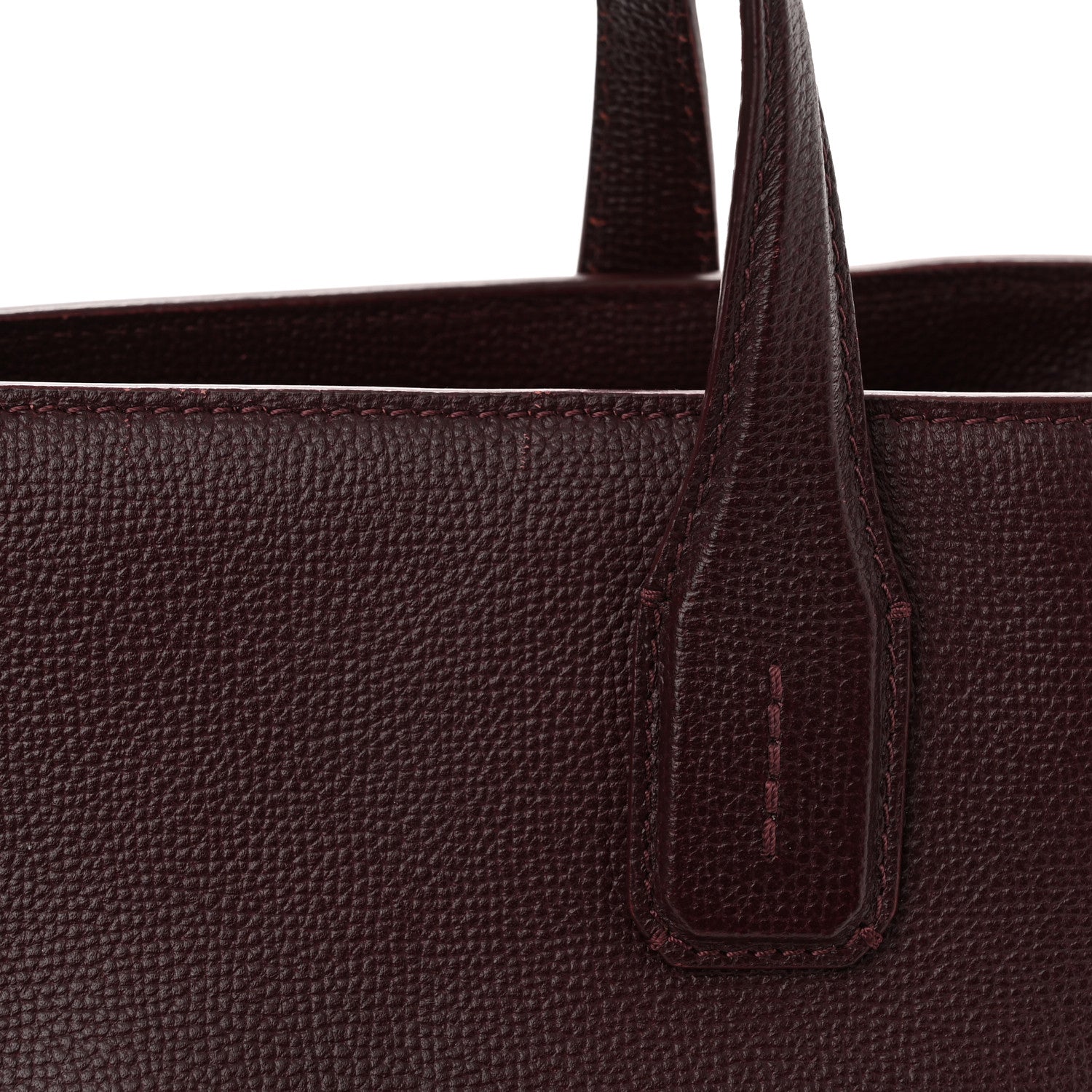 Burberry Grainy Calfskin House Check Medium Banner Tote Mahogany Red 10 of 13