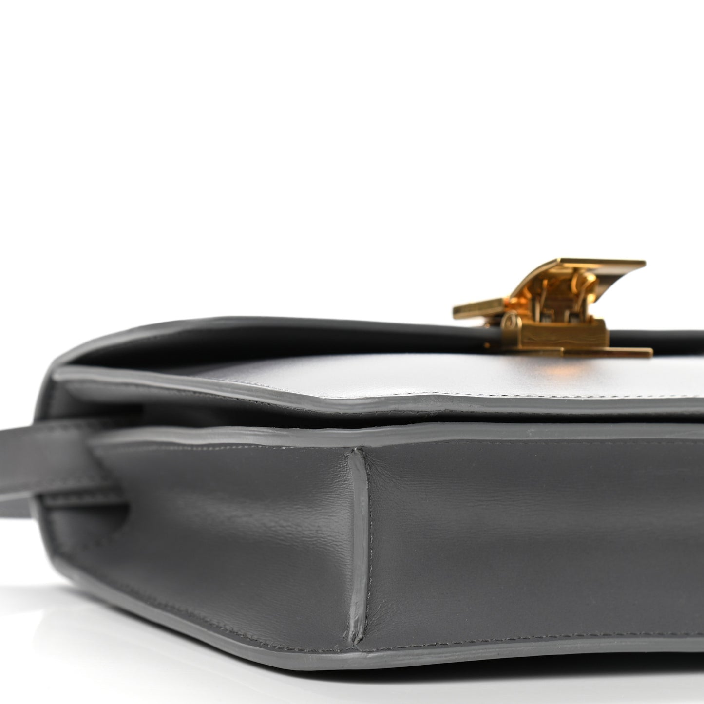 Box Calfskin Teen Classic Box Flap Bag Light Charcoal