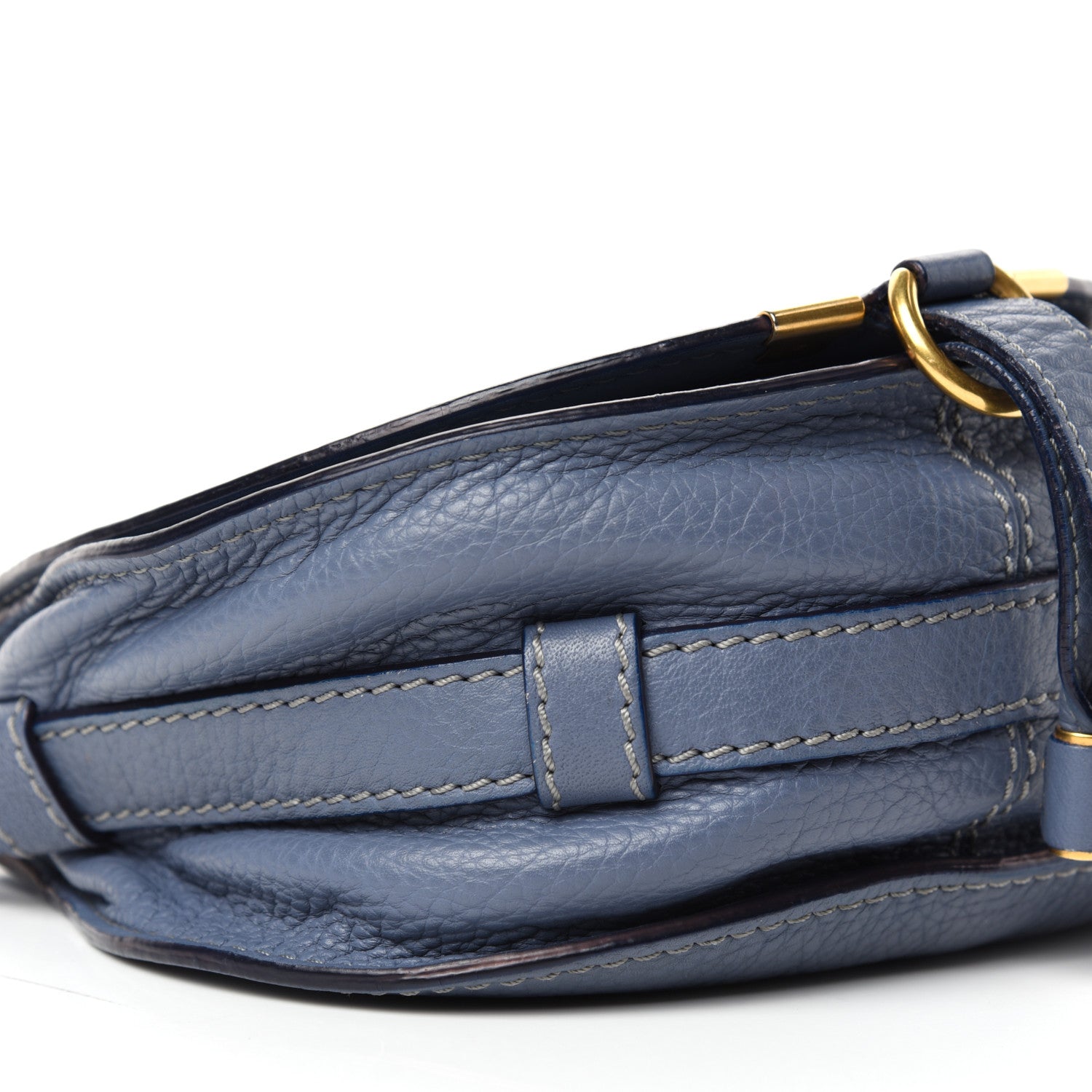 Chloe Calfskin Mini Marcie Round Crossbody Bag Street Blue 7 of 9