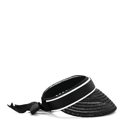 Chanel Abaca Cotton Ribbon Visor M Black 5 of 8