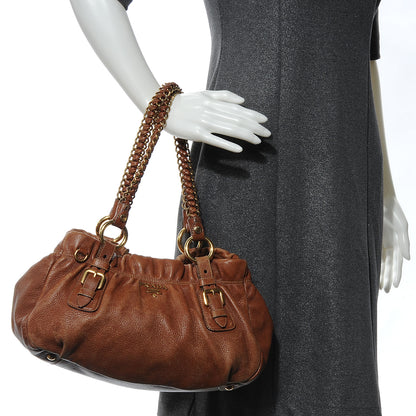 Prada Cervo Lux Chain Hobo Nocciolo 2 of 8