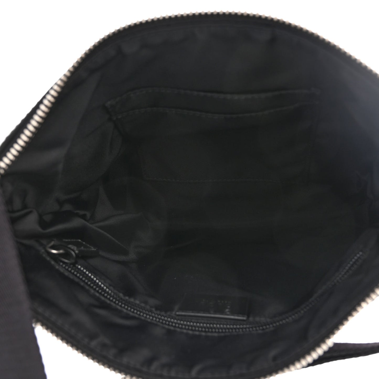 Techno Canvas Selleria Calfskin Web Small Flat Messenger Bag Black
