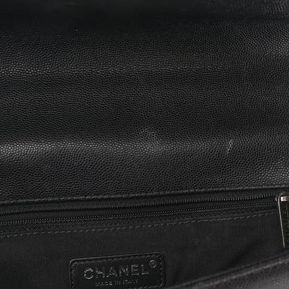 Chanel Caviar Chevron Quilted New Medium Boy Flap Black 11 of 14