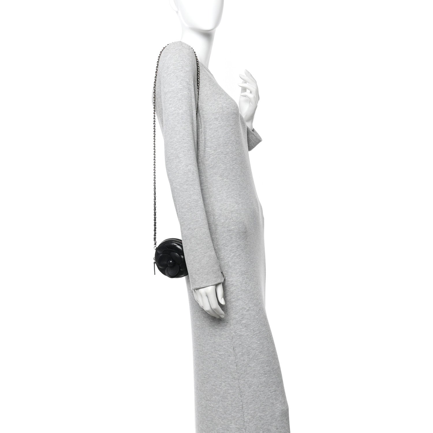 Chanel Lambskin Mini Camellia Bouquet Clutch With Chain Black 2 of 10