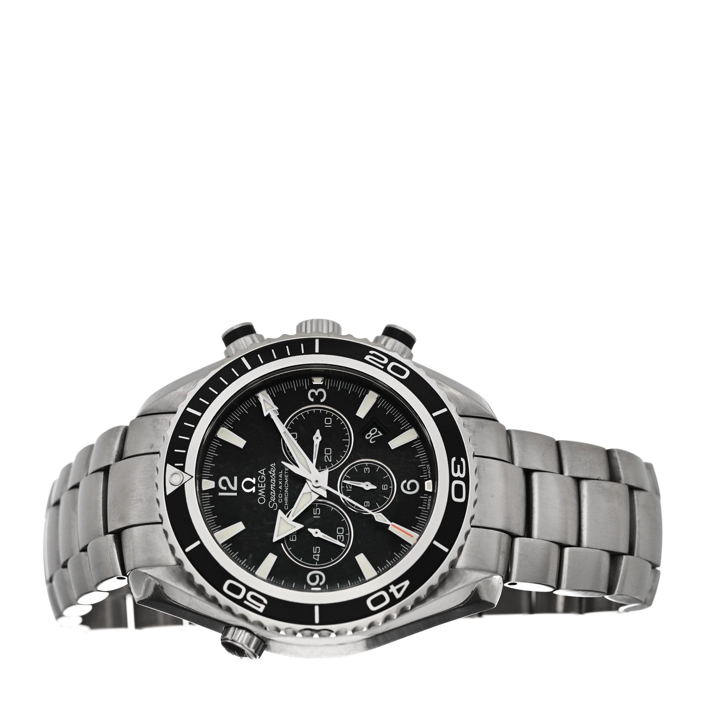 Stainless Steel 45.5 mm Seamaster Planet Ocean Chronograph Automatic Watch Black 2210.50.00