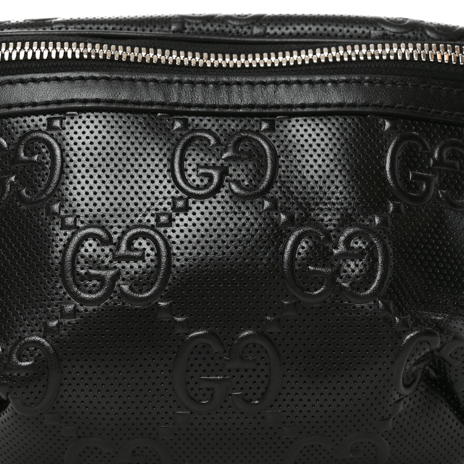 Gucci Calfskin GG Tennis Embossed Belt Bag Black 8 of 10