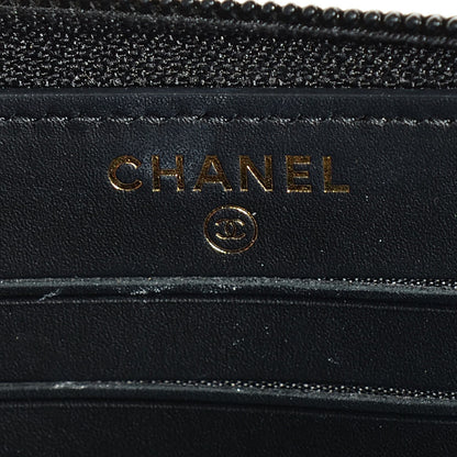 Chanel Caviar Quilted Boy Small Zip Around Wallet Black 7 of 9