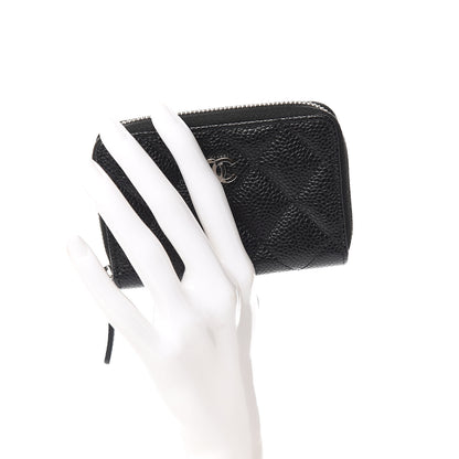 Chanel Caviar Quilted Zip Coin Purse Black 2 of 8