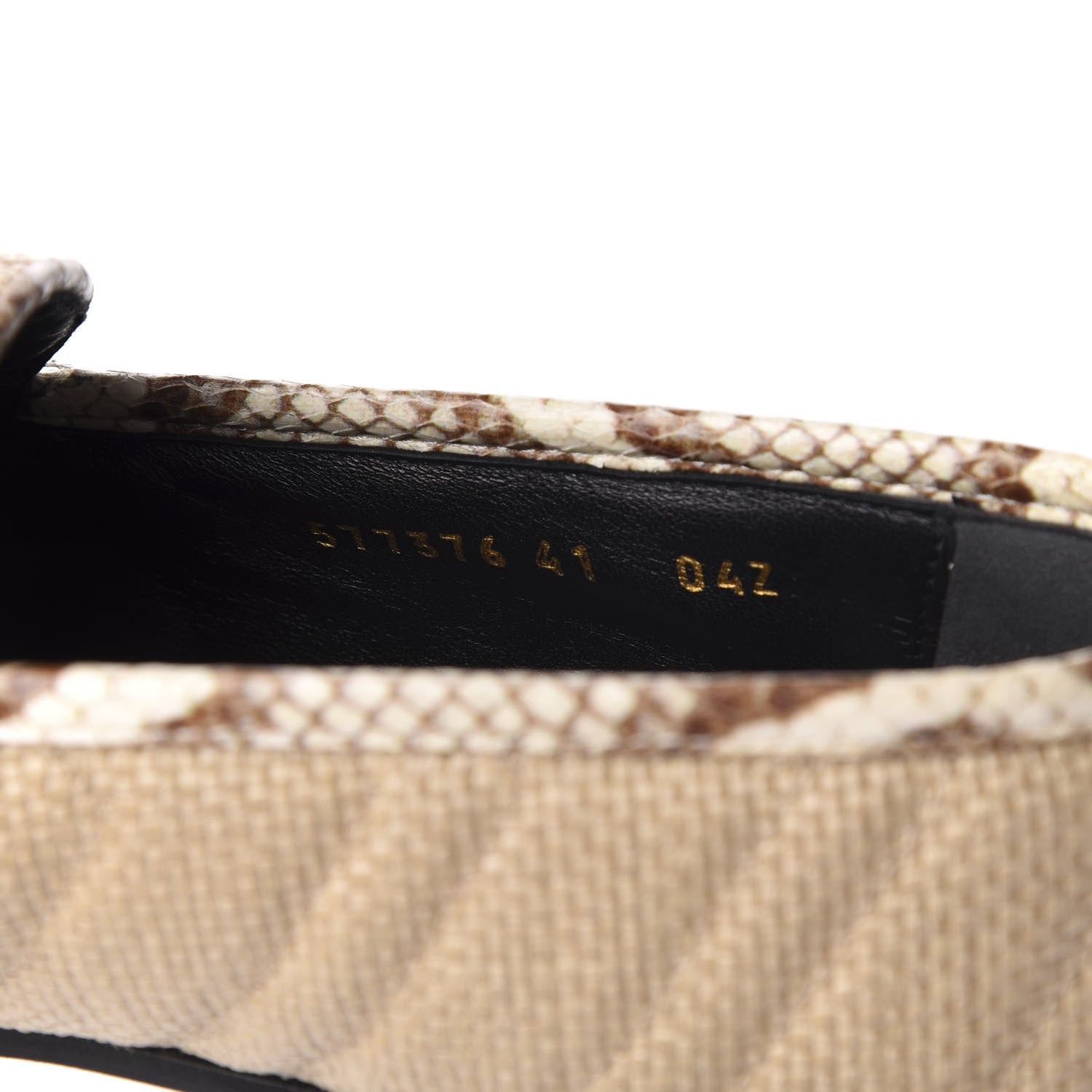 Gucci Raffia Elaphe Matelasse Horsebit Womens Jordaan Loafers 41 Natural Cream Brown 9 of 10