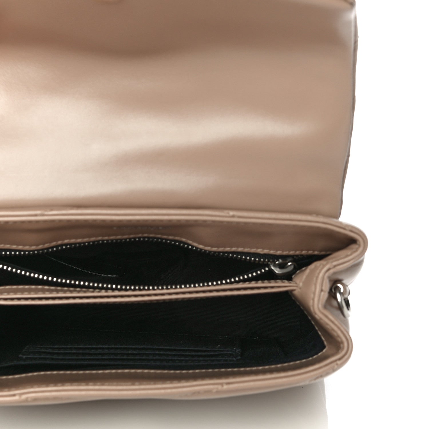 Saint Laurent Calfskin Y Quilted Monogram Toy Loulou Crossbody Bag Latte 5 of 12
