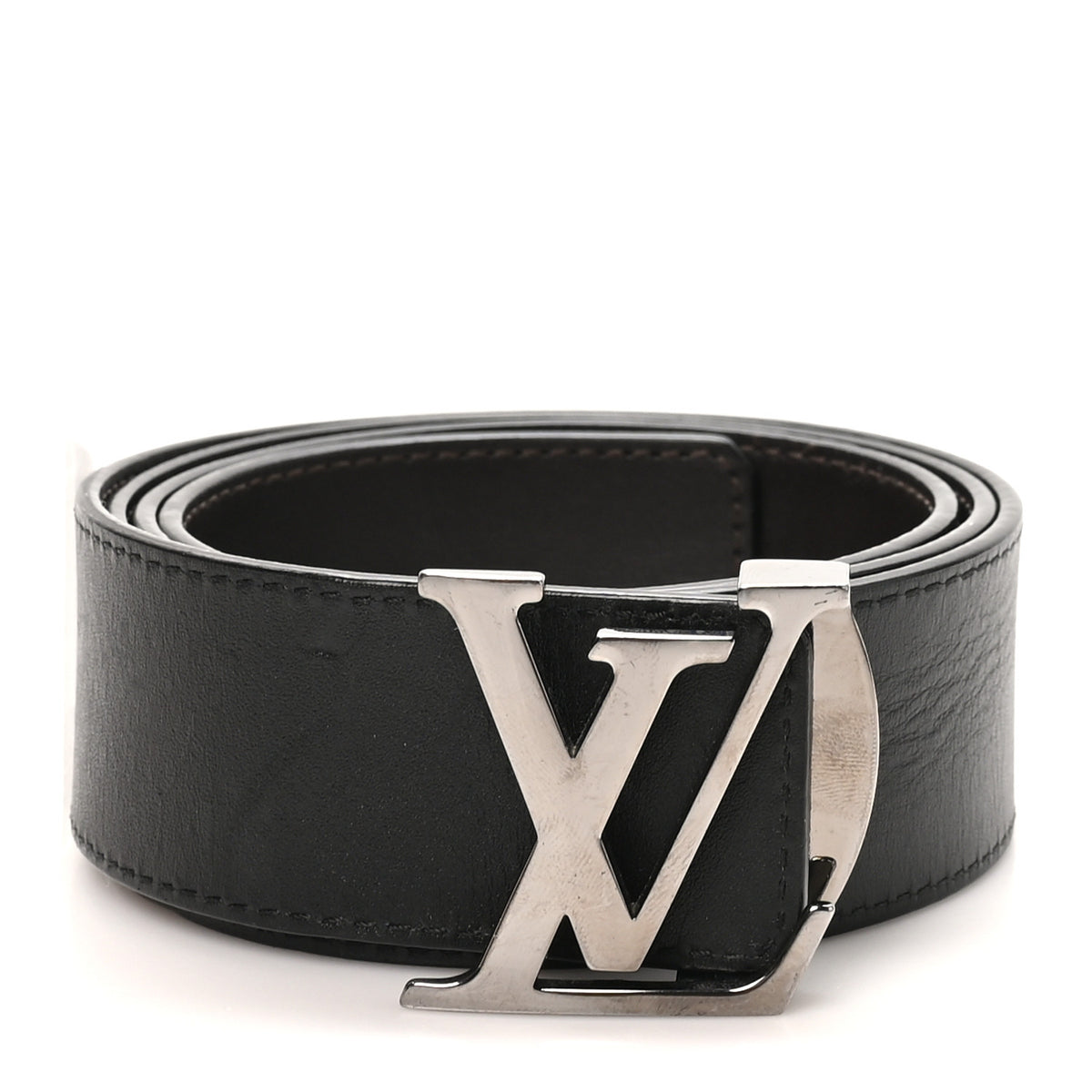 Louis Vuitton Calfskin 40mm LV Initiales Reversible Belt 100 40 Black Dark Brown 1 of 7