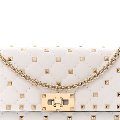 Valentino Garavani Nappa Rockstud Spike Wallet On Chain Optic White 7 of 10
