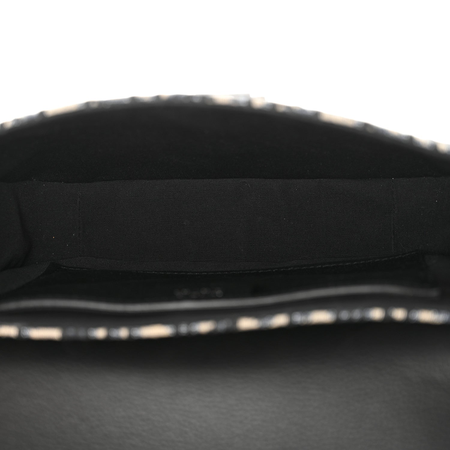 Christian Dior Oblique Jacquard Grained Calfskin Small Saddle Messenger Bag Beige Black 5 of 11