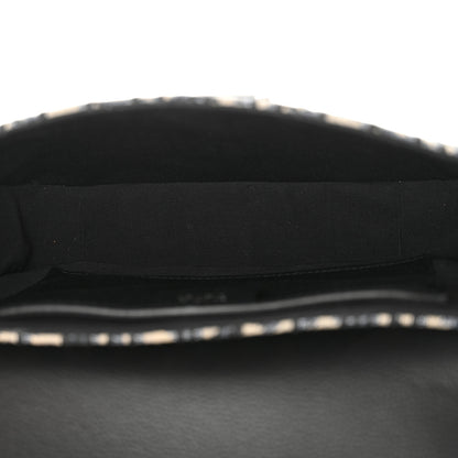 Christian Dior Oblique Jacquard Grained Calfskin Small Saddle Messenger Bag Beige Black 5 of 11