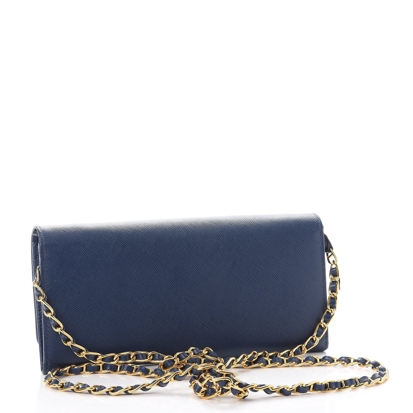 Saffiano Metal Oro Chain Wallet Bleuette