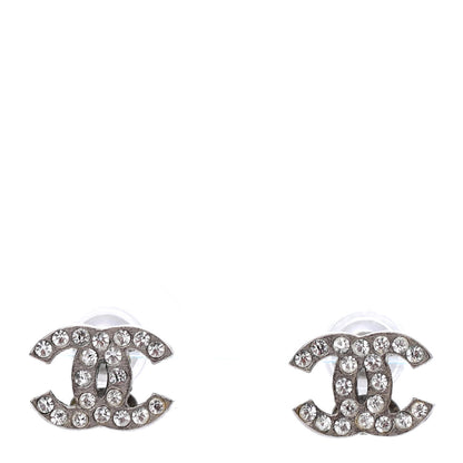 Chanel Crystal Mini Timeless CC Earrings Silver 1 of 4