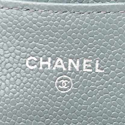 Chanel Caviar Quilted Flap Card Holder Wallet Dark Grey 7 of 8