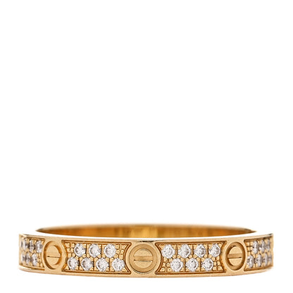 Cartier 18K Yellow Gold Diamond 2.6mm LOVE Paved Band Ring 47 4 3 of 5