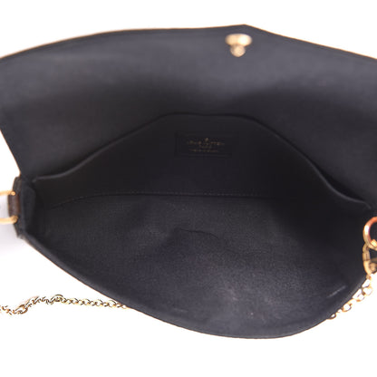 Louis Vuitton Monogram Blossom Pochette Felicie Chain Wallet Black 7 of 10