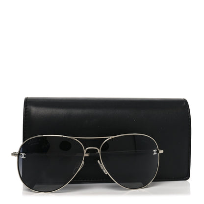 Chanel Metal Polarized CC Aviator Sunglasses 4189-T-Q Silver 7 of 7