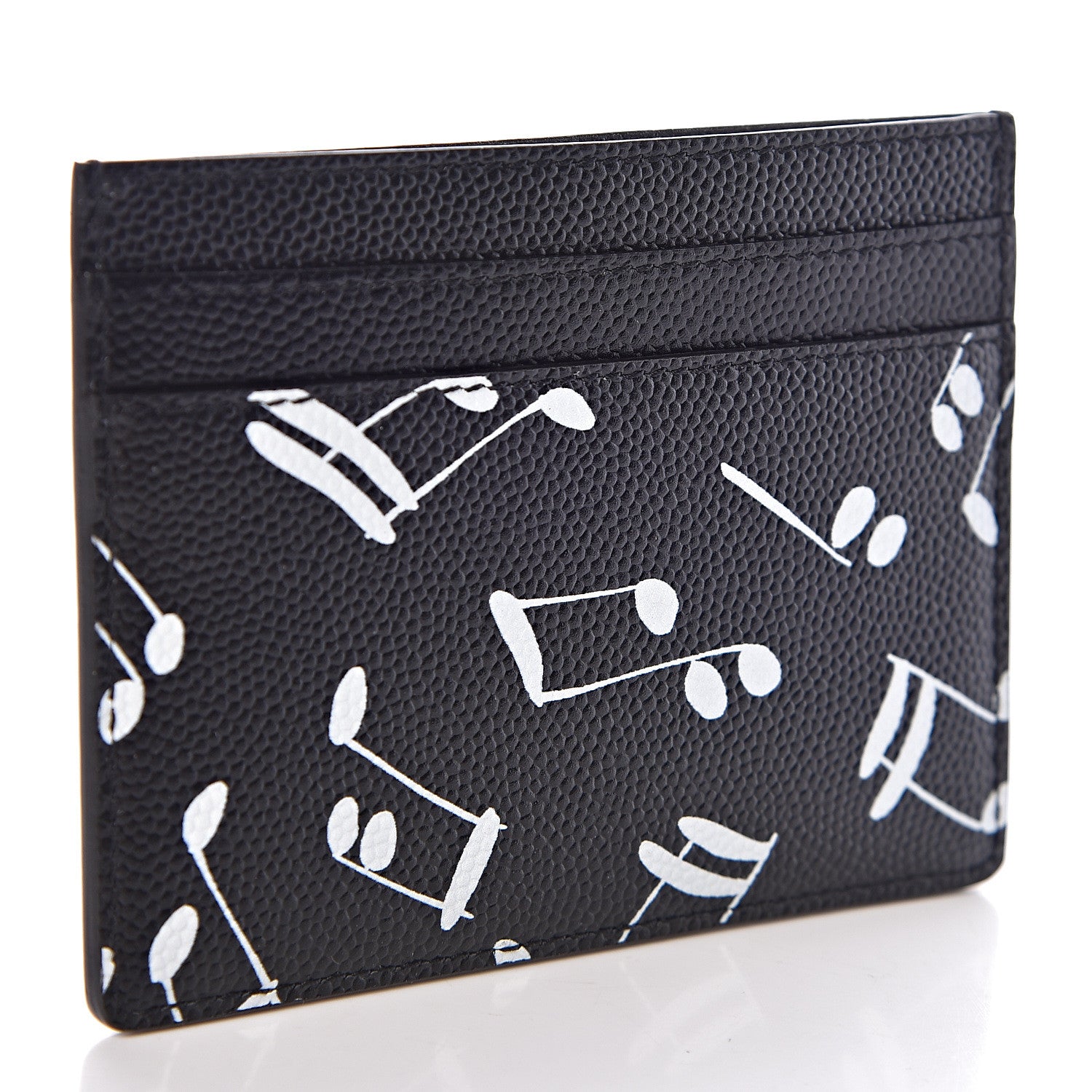 Saint Laurent Grain De Poudre Musical Notes Credit Card Case Black 3 of 8