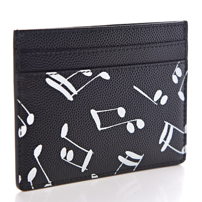 Saint Laurent Grain De Poudre Musical Notes Credit Card Case Black 3 of 8